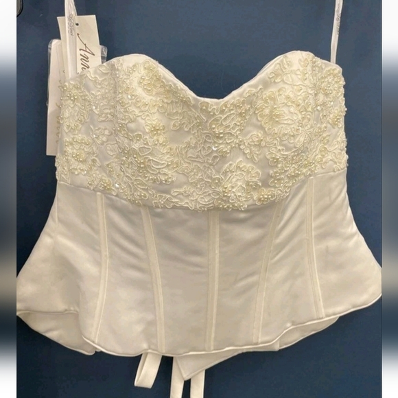 New!!! Tags!! Da Vini Elegant Cream Lace Dress and Corset Set Size 6 - Picture 4 of 10